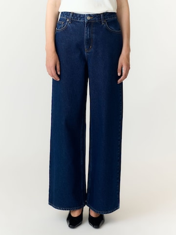 YAS Wide leg Jeans 'YASBea' in Blauw: voorkant