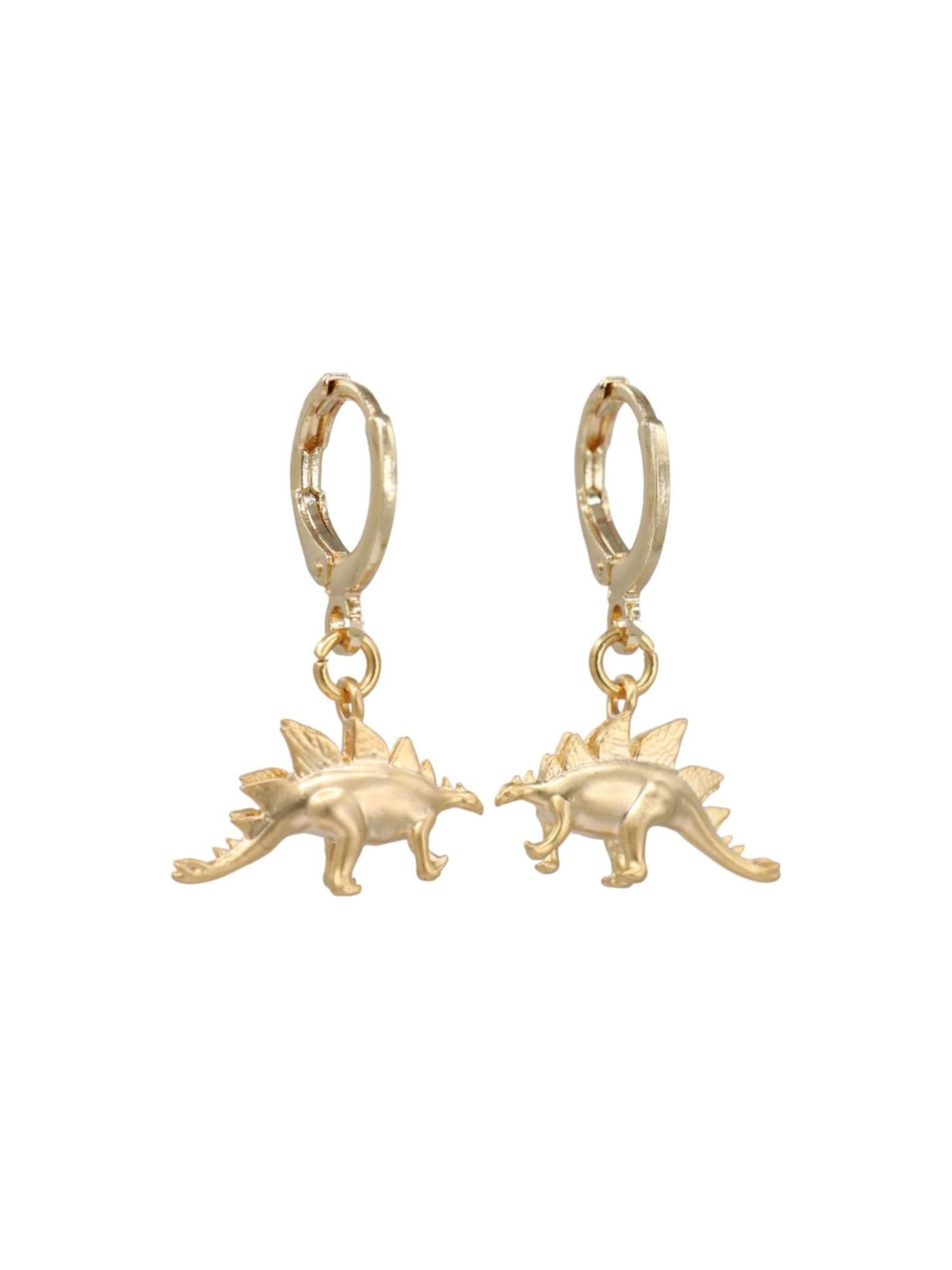 Fräulein Wunder Ohrringe 'Stegosaurus'‌‌‌‌‌‌‌ in Gold: Vorderseite