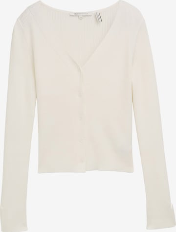 TOM TAILOR DENIM Strickjacke in Naturweiß ABOUT YOU