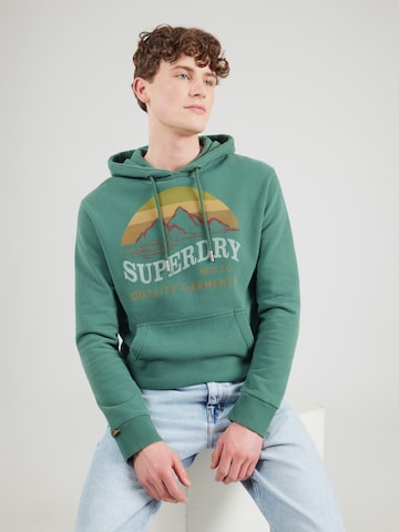 Superdry & Co Sweatshirt 'OUTDOORS MOUNTAIN' in Groen: voorkant