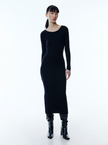 EDITED Úpletové šaty 'Oline' – černá: přední strana