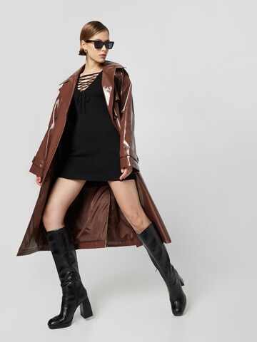 VIERVIER Between-Seasons Coat 'Amanda' in Brown