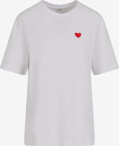 Marškinėliai 'Heart Shape' iš Mister Tee, spalva – šviesiai raudona / balta, Prekių apžvalga