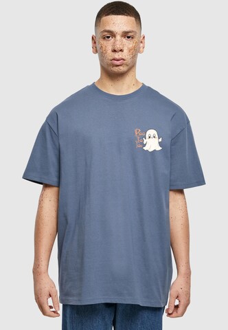 Merchcode T-Shirt 'Halloween - Boo To You' in Blau: Vorderseite