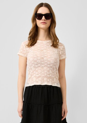 QS Shirt in Beige: voorkant