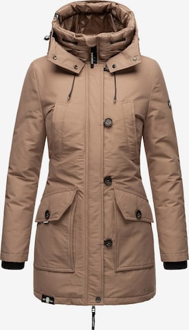 NAVAHOO Winterparka 'Freeze Stoorm' in Bruin: voorkant