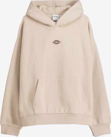 Sweat-shirt Bershka en beige : devant