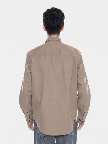 Only & Sons Comfort fit Button Up Shirt 'ONSALP' in Brown