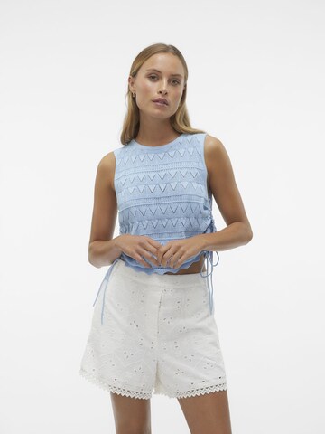 VERO MODA Gebreide top 'BALI ' in Blauw: voorkant