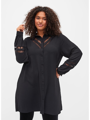 Zizzi Bluse 'CAKAMMA' i sort: forside