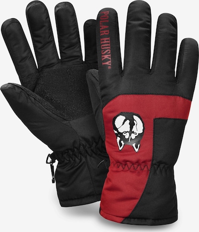 Polar Husky Fingerhandschuhe 'Jannu' in rot / schwarz, Produktansicht