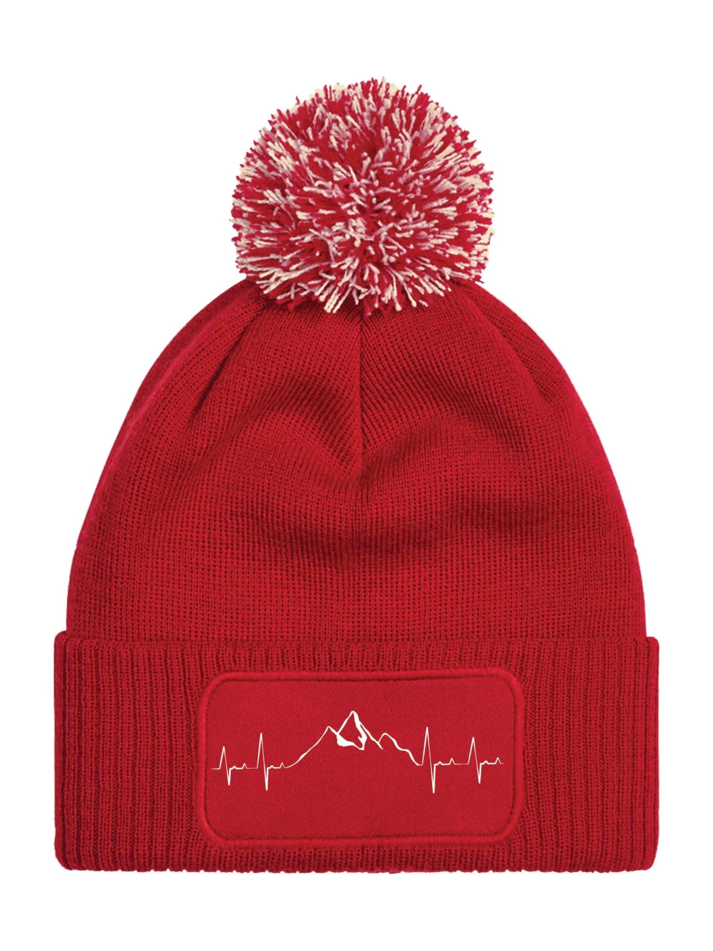 Youth Designz Mütze 'Heartbeat Mountain'‌‌‌‌‌‌ in Rot: Vorderseite