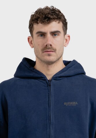 Oldskull Zip-Up Hoodie in Blue