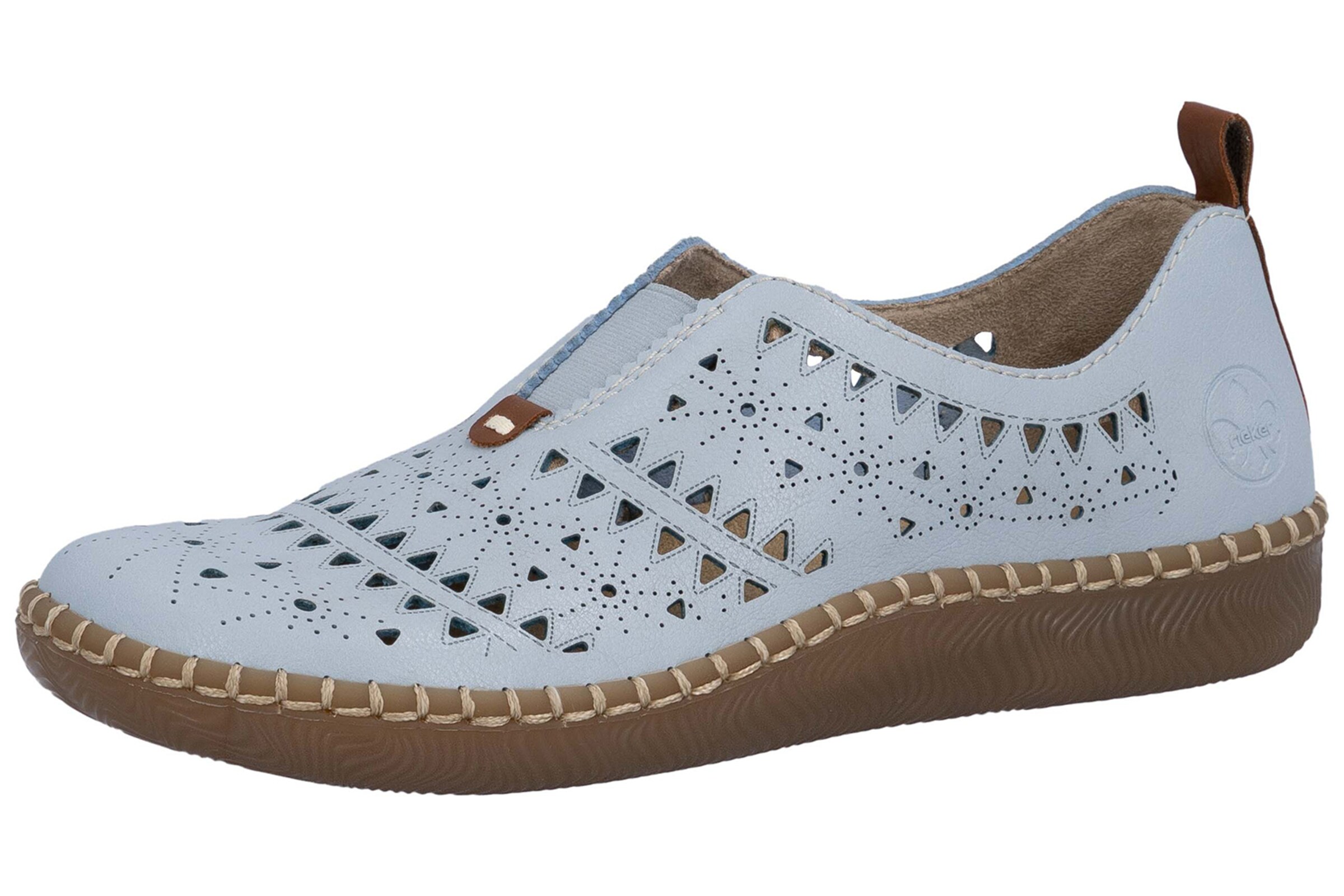 Chaussure basse Rieker en bleu : devant