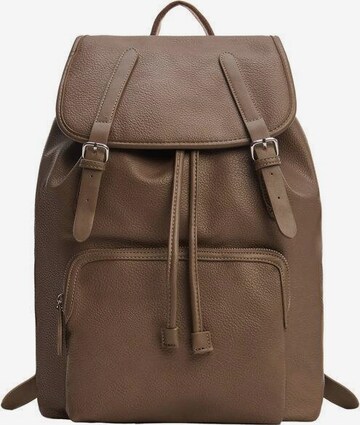MANGO MAN Backpack 'Chia' in Brown: front