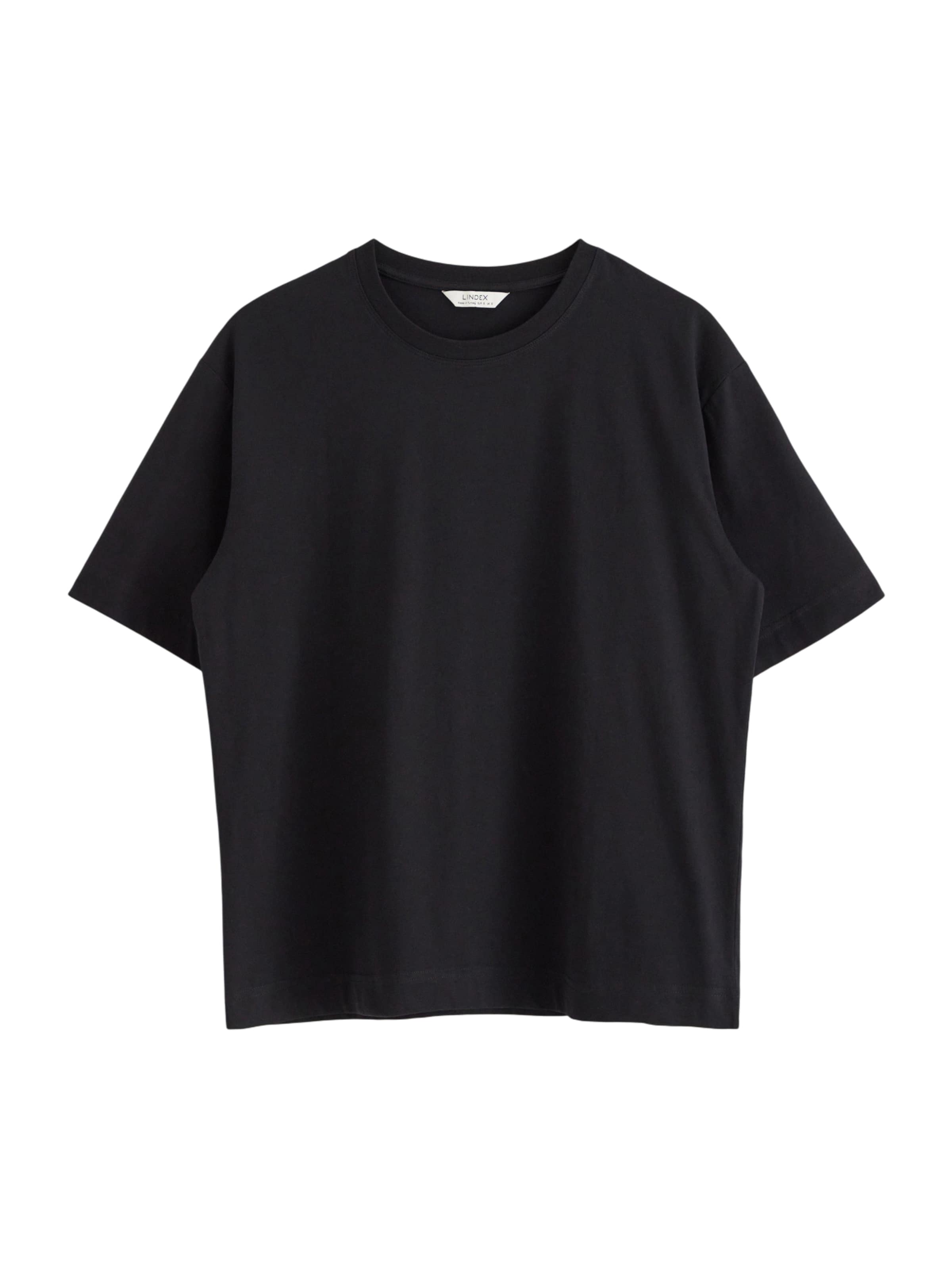 melns Lindex T-Krekls 'Joey': no priekšpuses