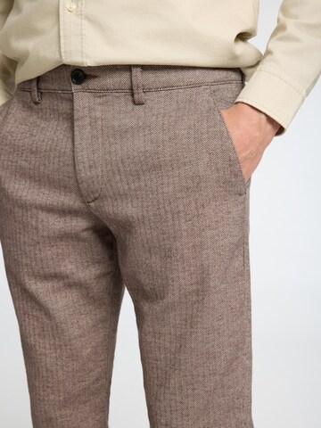 SELECTED HOMME Regular Chinobyxa 'SLHMiles' i brun