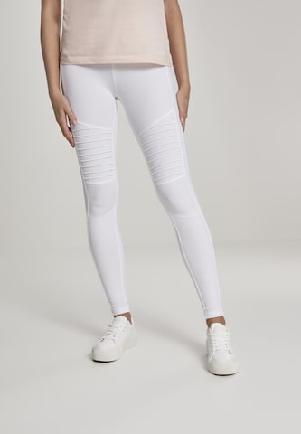 Urban Classics Skinny Leggings in White: front