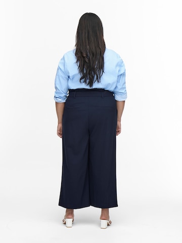 ONLY Carmakoma Wide leg Pleat-Front Pants 'ICOLE' in Blue