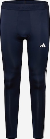 ADIDAS PERFORMANCE Sportbyxa 'Techfit 3-Stripes Long' i blå: framsida