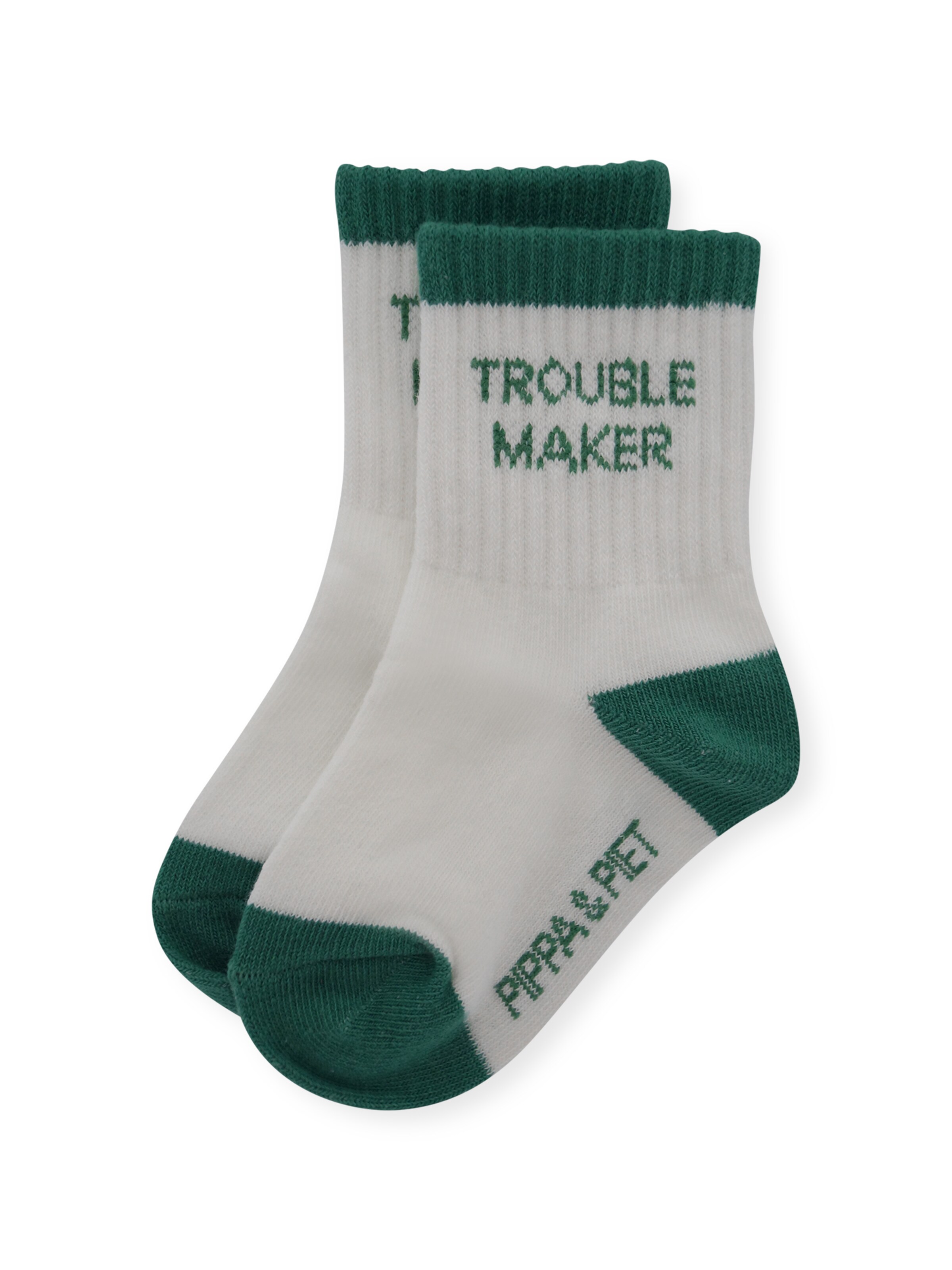 Pippa & Piet Socken 'Trouble Maker'‌‌‌‌‌‌‌ in Weiß: Vorderseite