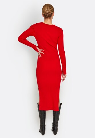 NORR Gebreide jurk in Rood
