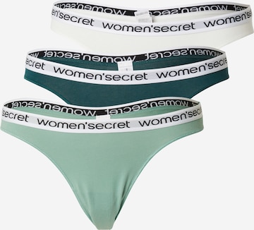 Women' Secret Thong in Green: front