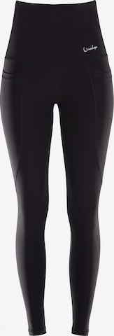 Winshape - Skinny Calças de desporto 'HWL115C' em preto: frente