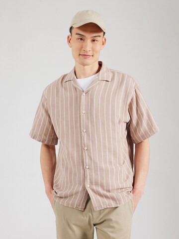 JACK & JONES Классический крой Рубашка 'JJEEnzo' в Бежевый: спереди