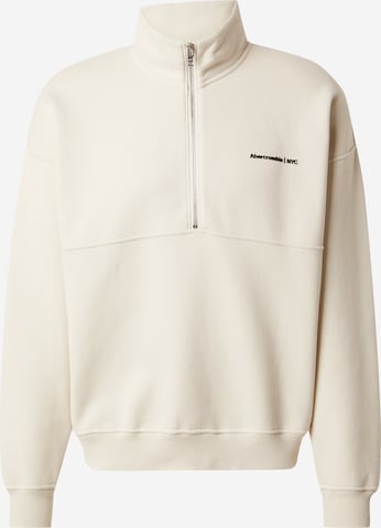 Sweat-shirt Abercrombie & Fitch en blanc : devant