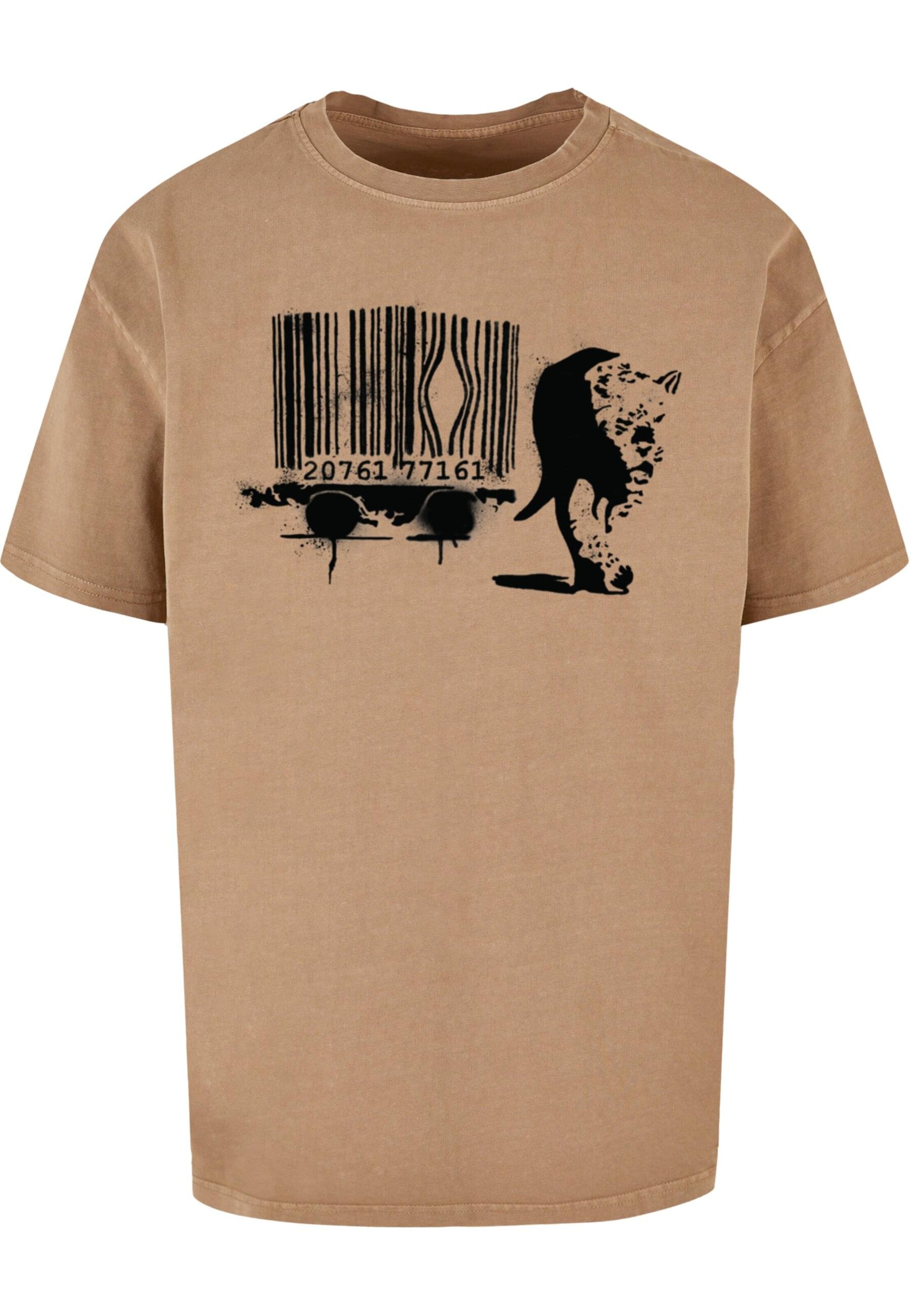 Merchcode Shirt 'Brandalised - Barcode Leopard' in Braun: Vorderseite