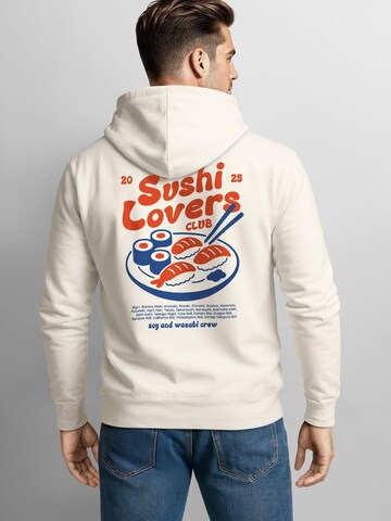 Neverless Sweatshirt 'Sushi Lovers' in Beige