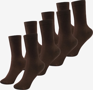 cfab (formerly creamy fabrics) Socks 'Lange Sportsocken | 4er Pack' in Brown: front
