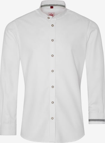 Coupe slim Chemise folklorique 'Alberto' SPIETH & WENSKY en blanc : devant