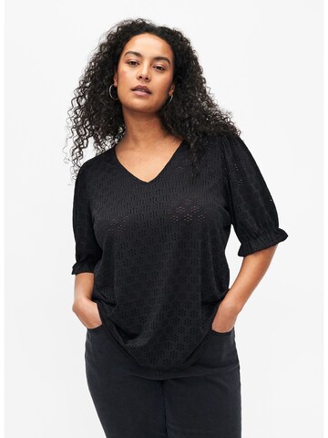 Zizzi Bluse 'VALABAMA' in Schwarz: predná strana