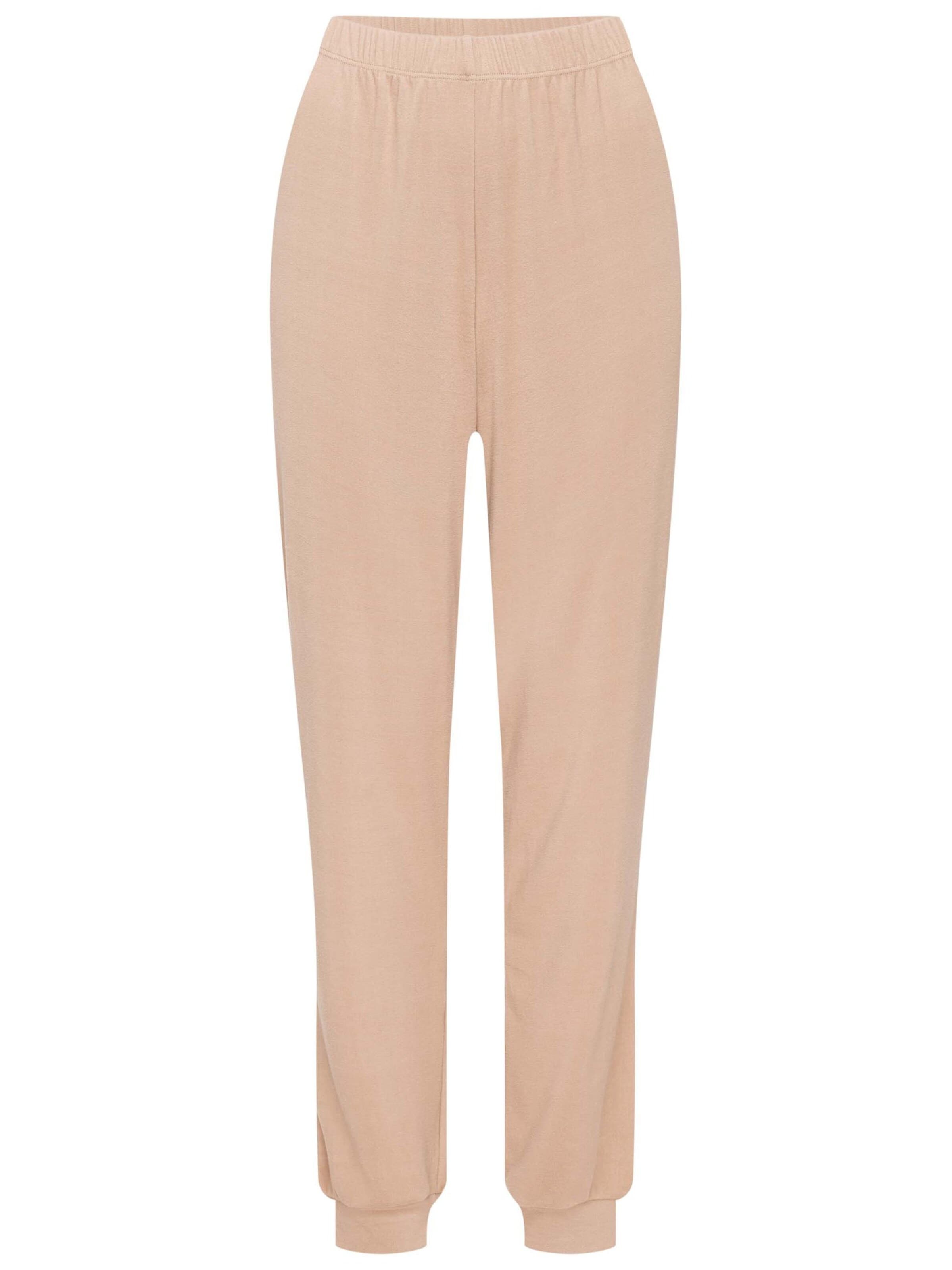 ESOTIQ - Pierna ancha Pantalón 'Sweathose Wide Leg Gummibund Polyester Mix locker elegant Joyland XL' en beige: frente