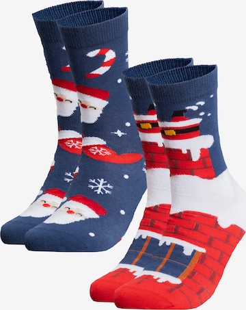 Occulto Socks 'Santa' in Blue: front