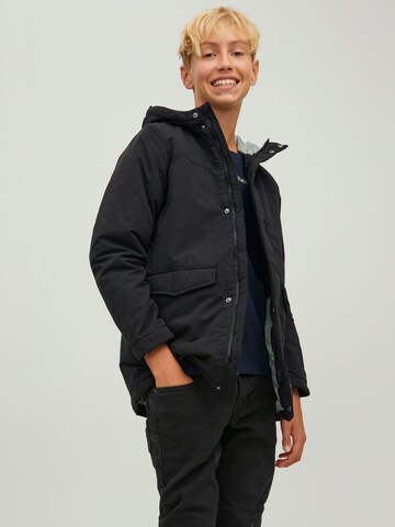 Jack & Jones Junior Jungen Colorblock Parka in Schwarz: predná strana