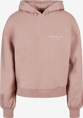 Merchcode Sweatshirt ' Love Yourself First' in Pink: front