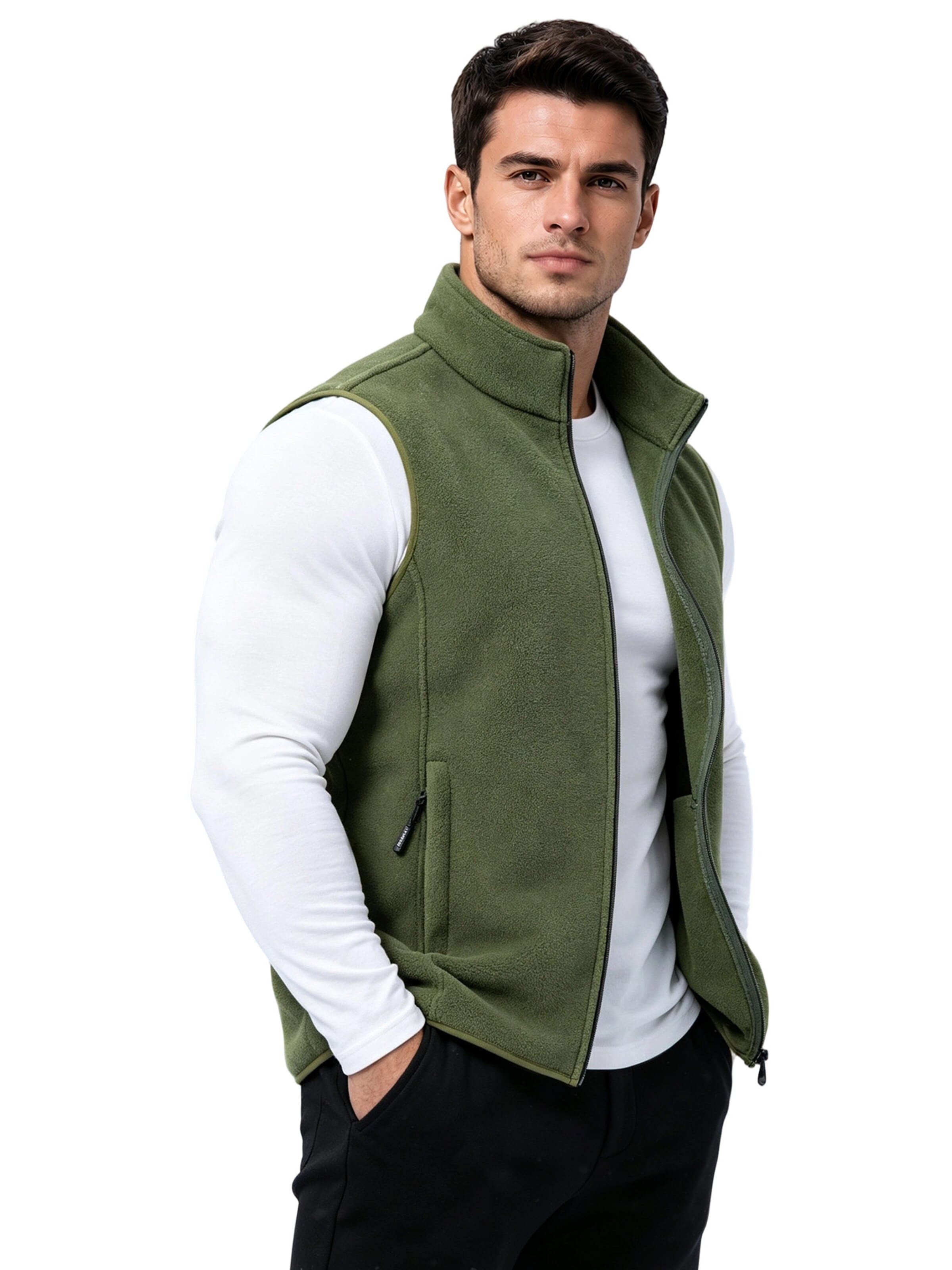 Magicshe Vest 'Fleeceweste' in Green: front