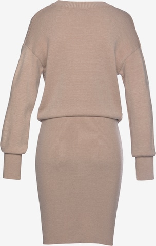 LASCANA Knit dress in Beige