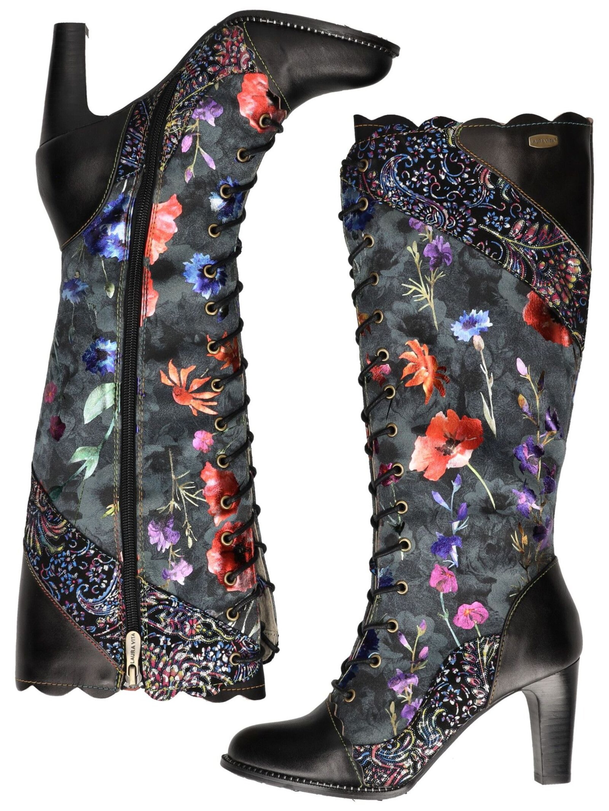 Laura Vita Lace-up boot in Black