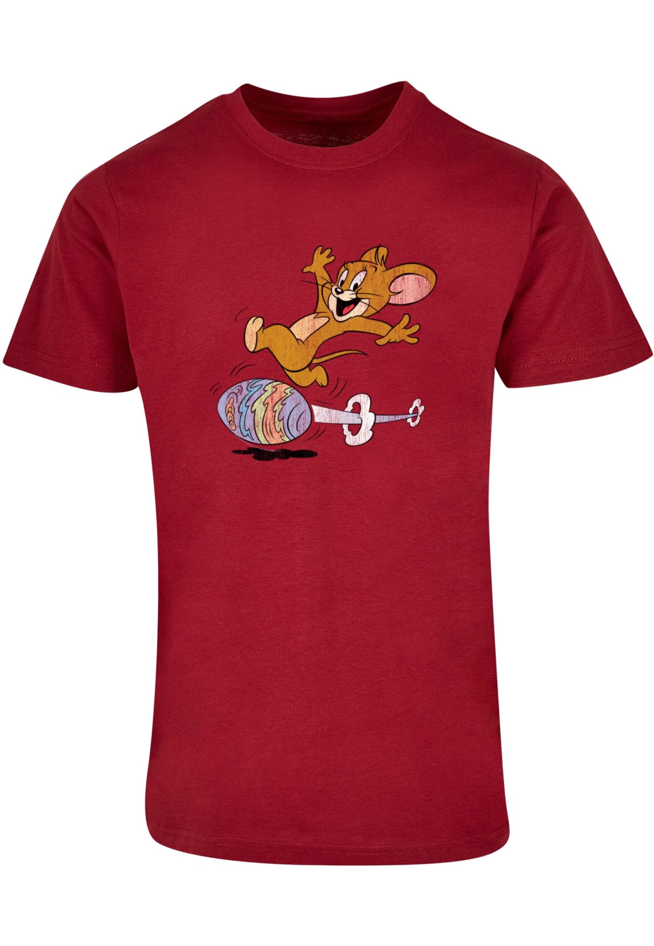 ABSOLUTE CULT Shirt 'Tom and Jerry - Egg Run' in Red: front