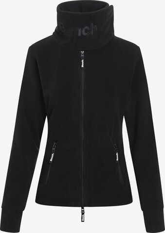 BENCH Fleece Jacket 'Funnel' in Black: front