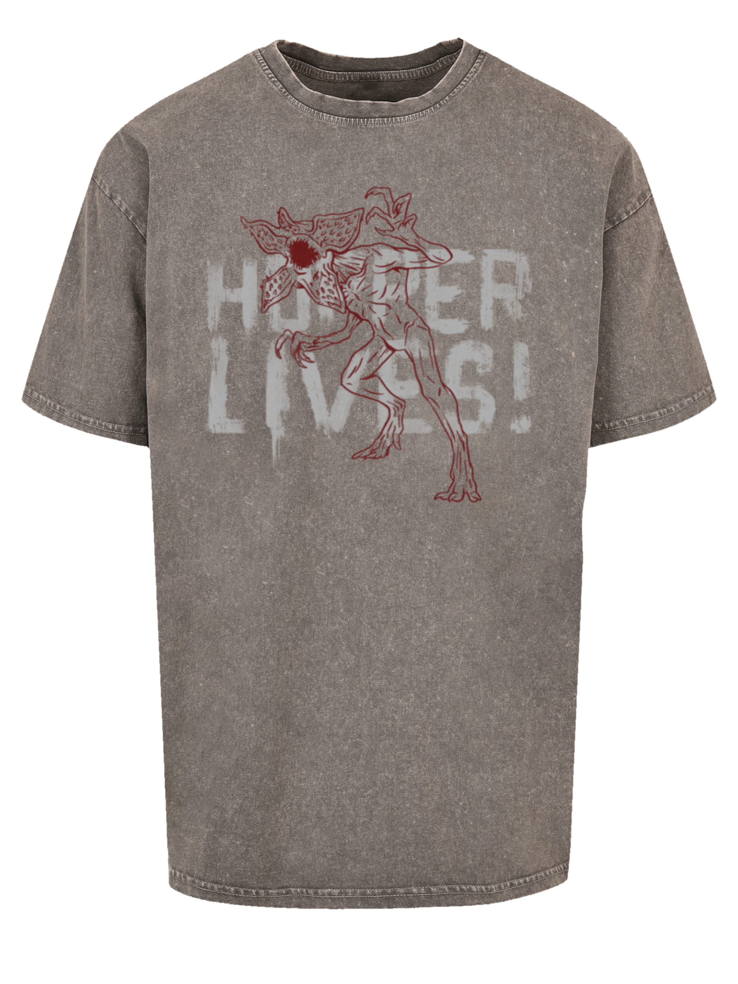 F4NT4STIC Shirt 'Stranger Things Hoppers Live Netflix TV Series' in Grey: front