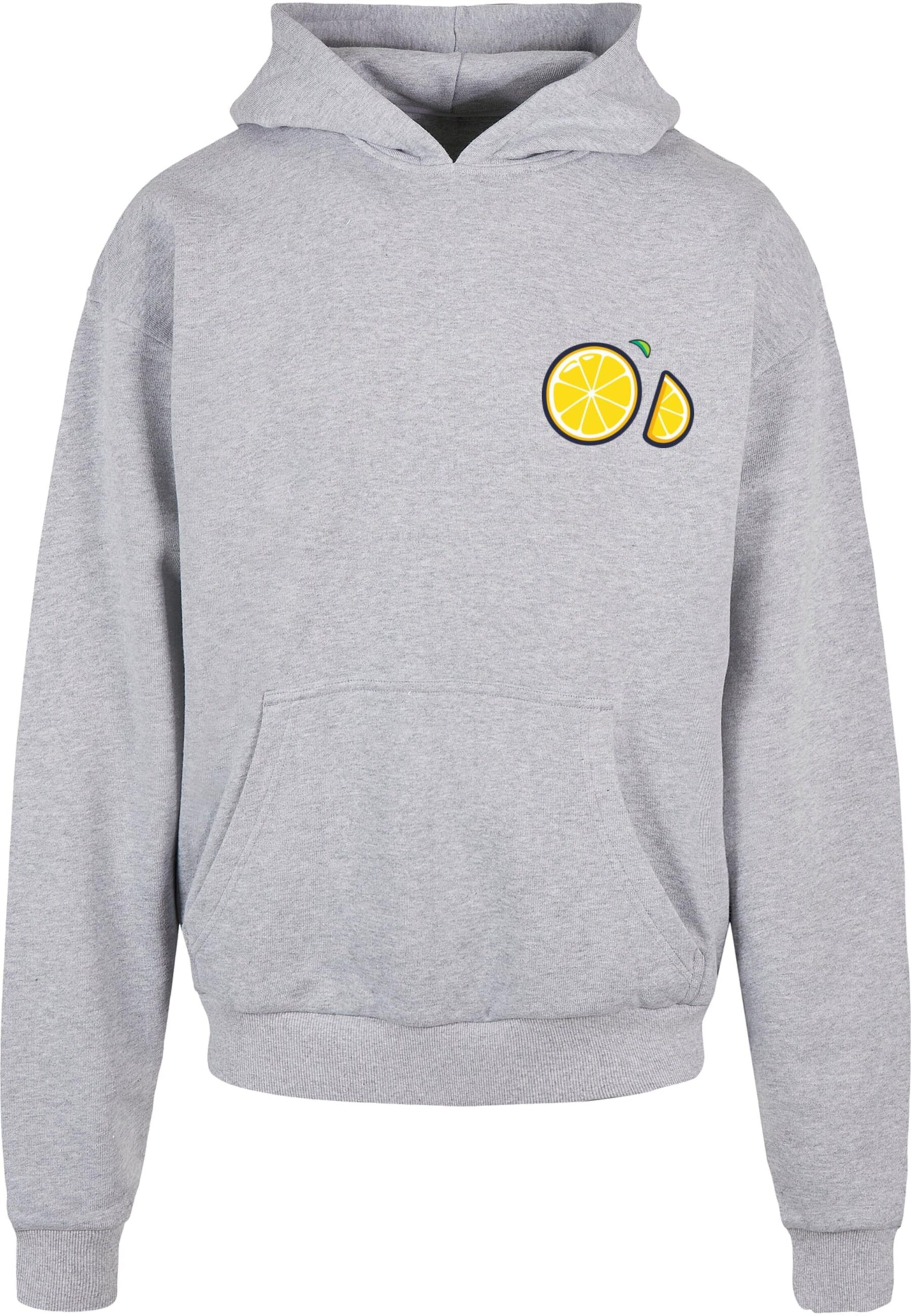 Merchcode Sweatshirt 'Lemon Party' in Grijs: voorkant