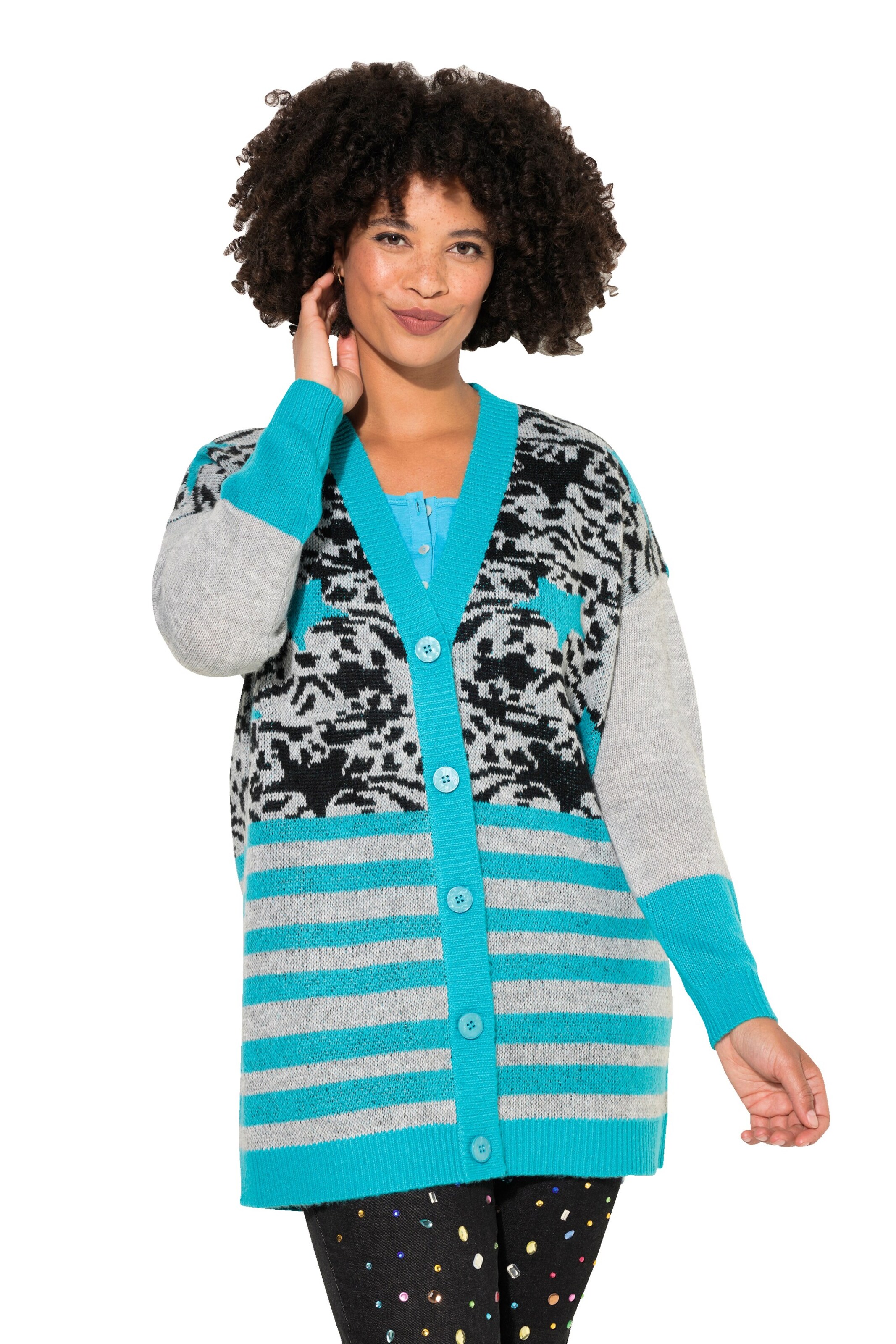 Angel of Style Strickjacke in Grau: Vorderseite