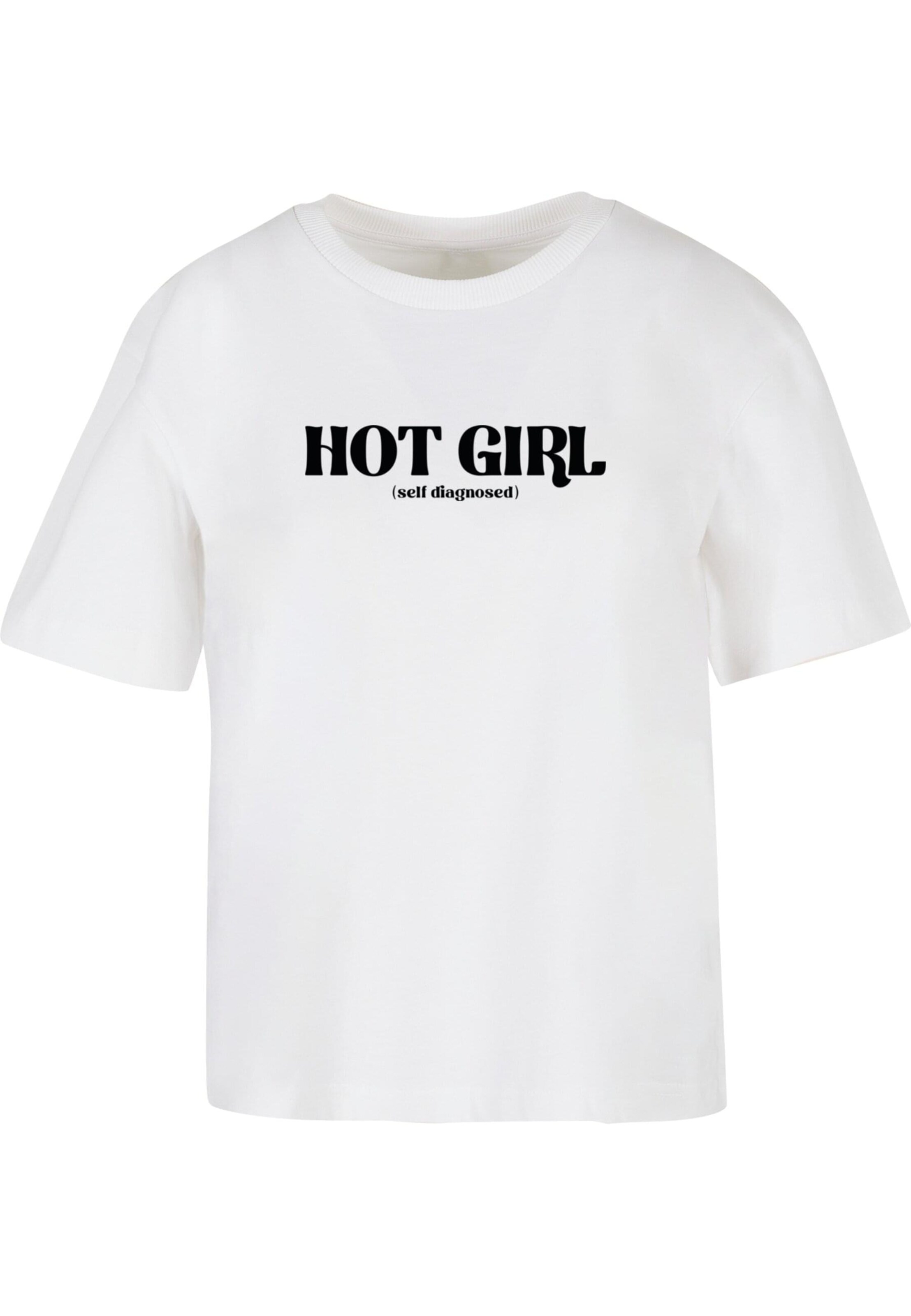 Miss Tee Shirt 'Hot Girl Diagnosis' in White: front