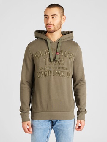 CAMP DAVID Sweatshirt in Groen: voorkant