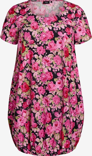 Zizzi Haljina 'Jeasy' u travnato zelena / roza / crna, Pregled proizvoda